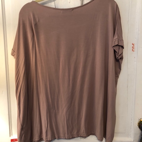 V-Neck Taupe Top - Picture 3 of 3